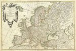 030 Carta geografica antica -Europa carta geografica storica anno 1760 circa